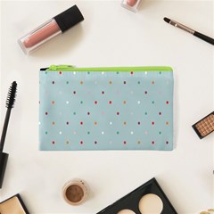 Polka Dot Flooring Blue Orange Blur Spot Cosmetic Bag (xs) by Mariart