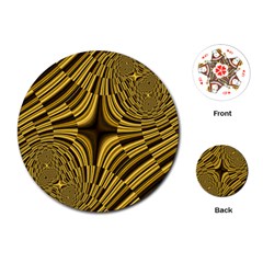 Fractal Golden River Playing Cards (round)  by Simbadda