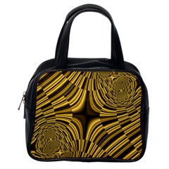 Fractal Golden River Classic Handbags (one Side) by Simbadda