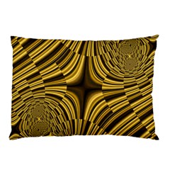 Fractal Golden River Pillow Case by Simbadda