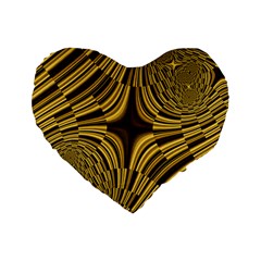 Fractal Golden River Standard 16  Premium Flano Heart Shape Cushions by Simbadda