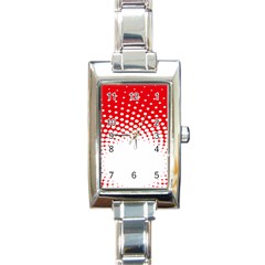 Polka Dot Circle Hole Red White Rectangle Italian Charm Watch by Mariart