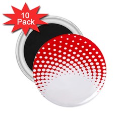 Polka Dot Circle Hole Red White 2 25  Magnets (10 Pack)  by Mariart