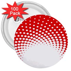 Polka Dot Circle Hole Red White 3  Buttons (100 Pack)  by Mariart