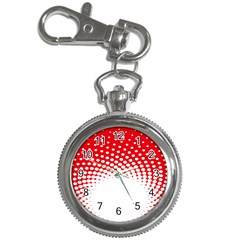 Polka Dot Circle Hole Red White Key Chain Watches