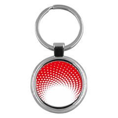 Polka Dot Circle Hole Red White Key Chains (round)  by Mariart