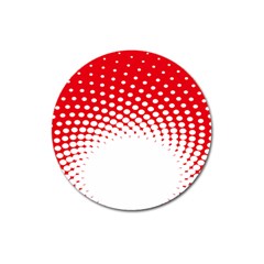 Polka Dot Circle Hole Red White Magnet 3  (round) by Mariart