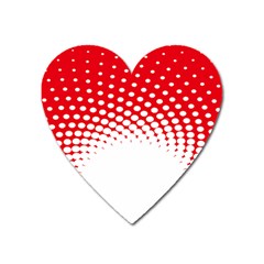 Polka Dot Circle Hole Red White Heart Magnet