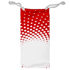 Polka Dot Circle Hole Red White Jewelry Bag by Mariart