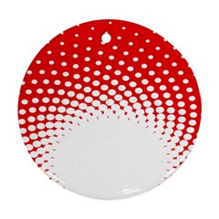 Polka Dot Circle Hole Red White Round Ornament (two Sides) by Mariart