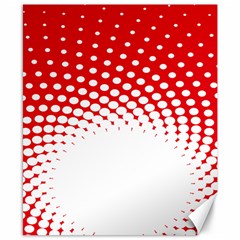 Polka Dot Circle Hole Red White Canvas 8  X 10  by Mariart