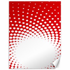 Polka Dot Circle Hole Red White Canvas 12  X 16   by Mariart