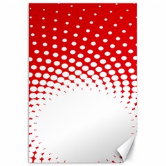 Polka Dot Circle Hole Red White Canvas 20  X 30   by Mariart