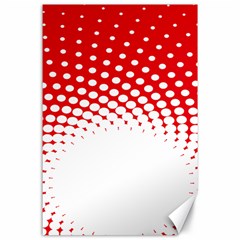 Polka Dot Circle Hole Red White Canvas 24  X 36  by Mariart