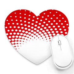 Polka Dot Circle Hole Red White Heart Mousepads by Mariart