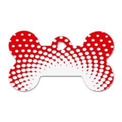 Polka Dot Circle Hole Red White Dog Tag Bone (two Sides)