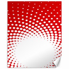 Polka Dot Circle Hole Red White Canvas 11  X 14   by Mariart