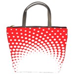 Polka Dot Circle Hole Red White Bucket Bags Front