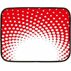 Polka Dot Circle Hole Red White Double Sided Fleece Blanket (mini)  by Mariart