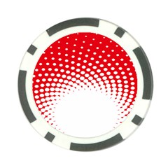 Polka Dot Circle Hole Red White Poker Chip Card Guard (10 Pack) by Mariart