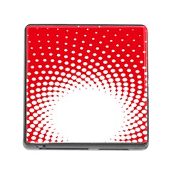 Polka Dot Circle Hole Red White Memory Card Reader (square) by Mariart