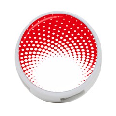 Polka Dot Circle Hole Red White 4-port Usb Hub (two Sides) 