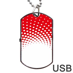 Polka Dot Circle Hole Red White Dog Tag Usb Flash (two Sides) by Mariart