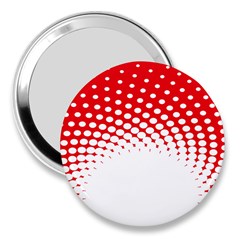 Polka Dot Circle Hole Red White 3  Handbag Mirrors by Mariart