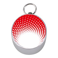 Polka Dot Circle Hole Red White Mini Silver Compasses