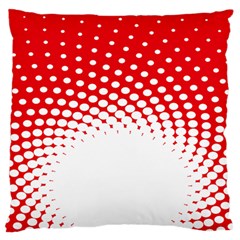 Polka Dot Circle Hole Red White Large Flano Cushion Case (two Sides) by Mariart