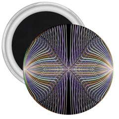 Color Fractal Symmetric Wave Lines 3  Magnets by Simbadda