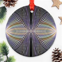 Color Fractal Symmetric Wave Lines Ornament (round) by Simbadda