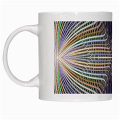 Color Fractal Symmetric Wave Lines White Mugs by Simbadda