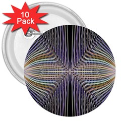 Color Fractal Symmetric Wave Lines 3  Buttons (10 Pack)  by Simbadda