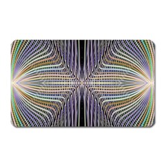 Color Fractal Symmetric Wave Lines Magnet (rectangular) by Simbadda