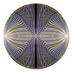 Color Fractal Symmetric Wave Lines Magnet 5  (round) by Simbadda