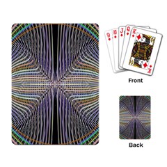 Color Fractal Symmetric Wave Lines Playing Card by Simbadda