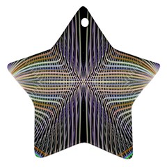 Color Fractal Symmetric Wave Lines Star Ornament (two Sides)