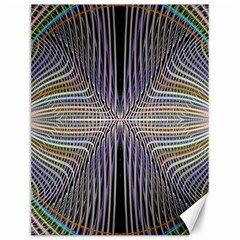 Color Fractal Symmetric Wave Lines Canvas 12  X 16   by Simbadda