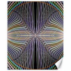 Color Fractal Symmetric Wave Lines Canvas 16  X 20  