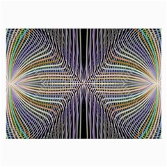 Color Fractal Symmetric Wave Lines Large Glasses Cloth by Simbadda