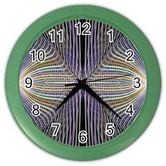 Color Fractal Symmetric Wave Lines Color Wall Clocks by Simbadda