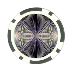 Color Fractal Symmetric Wave Lines Poker Chip Card Guard by Simbadda