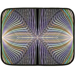 Color Fractal Symmetric Wave Lines Double Sided Fleece Blanket (mini)  by Simbadda