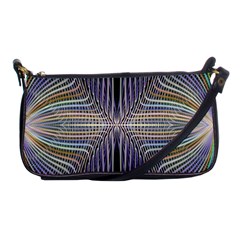 Color Fractal Symmetric Wave Lines Shoulder Clutch Bags by Simbadda