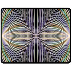 Color Fractal Symmetric Wave Lines Fleece Blanket (medium)  by Simbadda