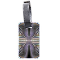 Color Fractal Symmetric Wave Lines Luggage Tags (two Sides) by Simbadda