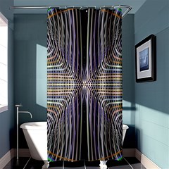 Color Fractal Symmetric Wave Lines Shower Curtain 36  X 72  (stall)  by Simbadda