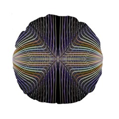 Color Fractal Symmetric Wave Lines Standard 15  Premium Round Cushions by Simbadda