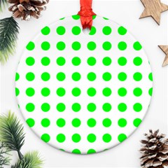 Polka Dot Green Ornament (round)